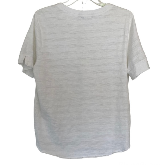 Mododoc Womens Textured Cotton Stripe Short Sleeve Top Sz XS - Picture 2 of 10